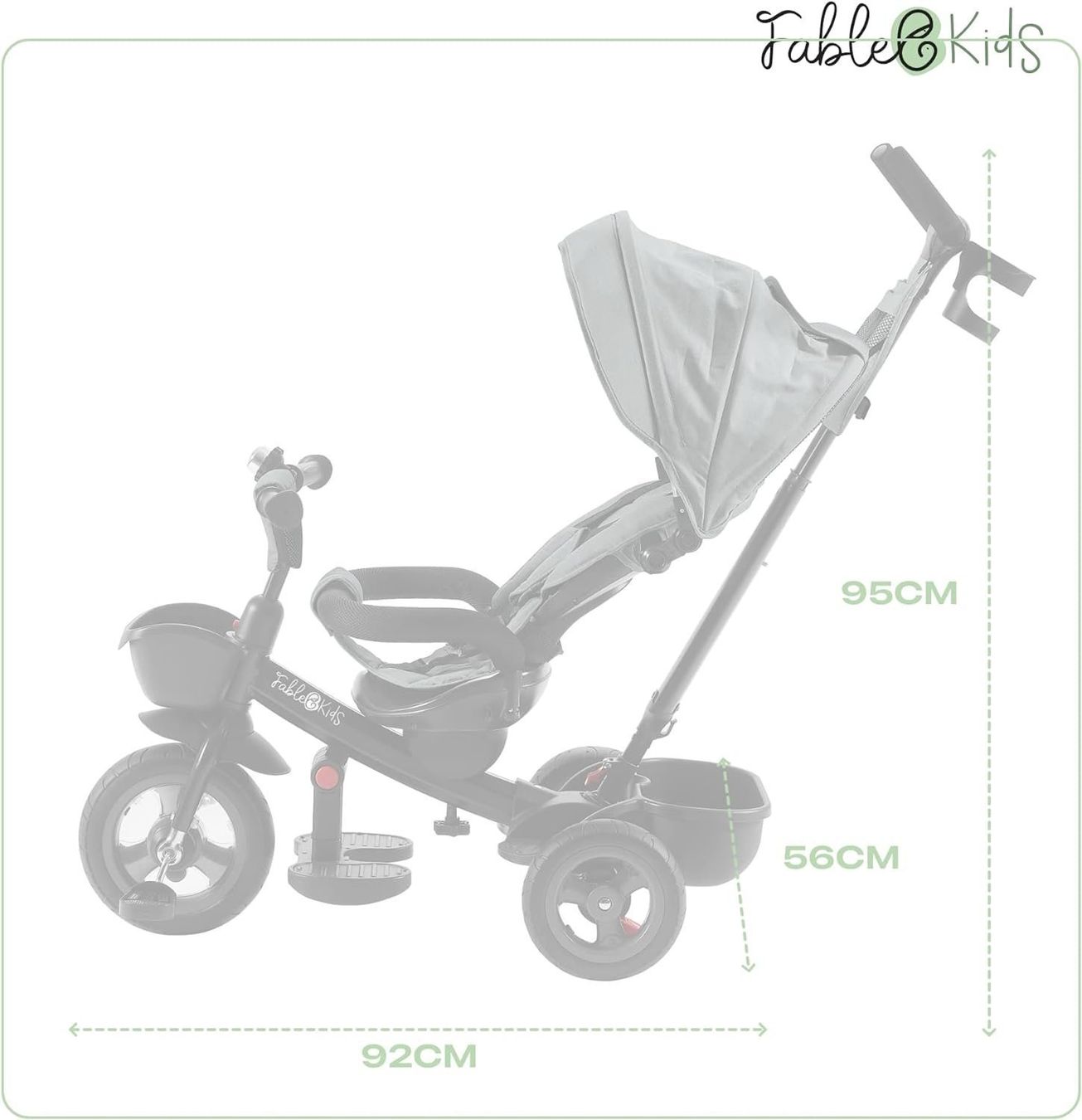 Biciclette senza pedali: FableKids Noemi Kinderdreirad 5in1 Grau – Nuovo e nell'imballaggio originale da Bottighofen venduto da zaap 5