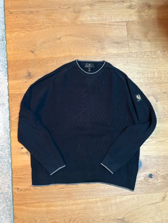 Belstaff Pullover schwarz Waffelstruktur guter Zustand