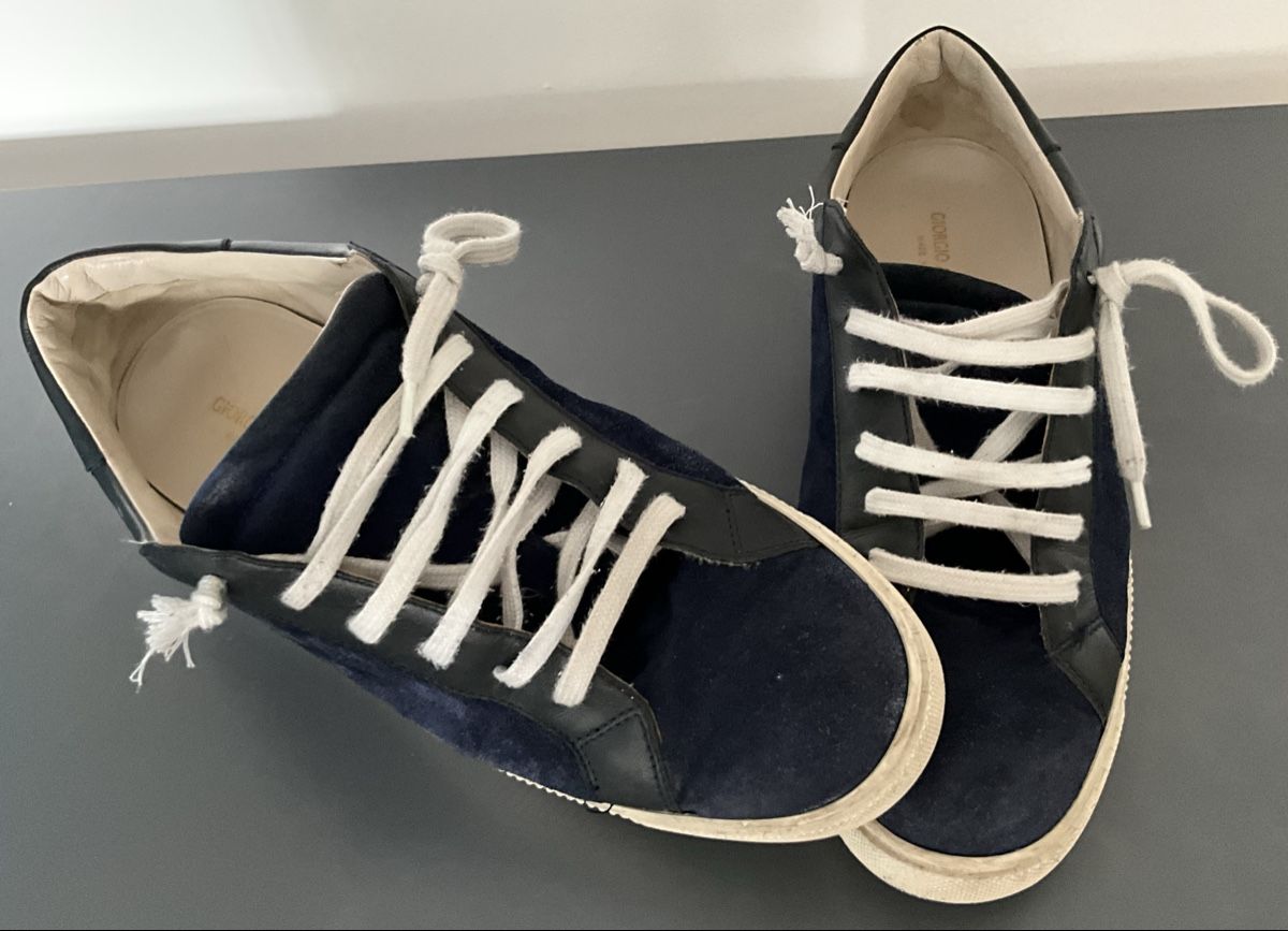 Armani Damenschuhe: Giorgio Armani Sneaker, Grösse 38.5, Dunkelblau – Neu (gemäss Beschreibung) aus Zürich von thovala 1