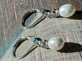 Ohrringe mit Perle und Zirkon Silber