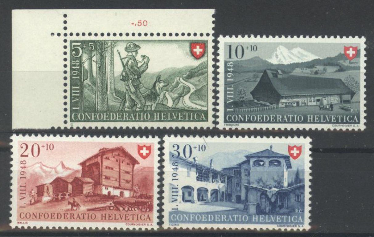 Alle Briefmarken: 1948, Pro Patria ** – Gebraucht aus Willisau von Vollstempel