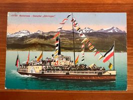 Postkarte Bodensee Dampfer Zähringen 1921 Litho (P602)