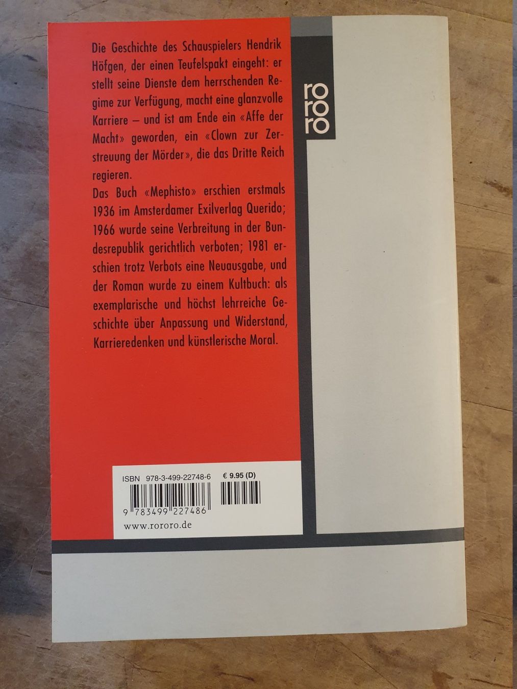Libri: Mephisto Klaus Mann RoRoRo – Usato da Zürich venduto da loosebone 1