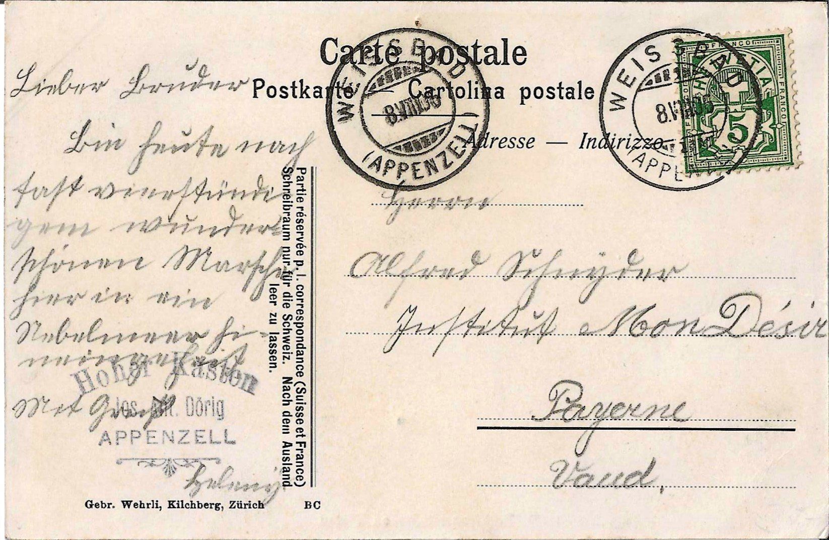 Ansichtskarten: Karte Brüllisau 1906 – Gebraucht aus Zürich von Philacat11 1
