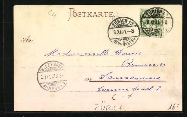 Cartoline postali: AK Zürich, Villa Maria, 1901 – Usato da Berlin venduto da bartko-reher 1