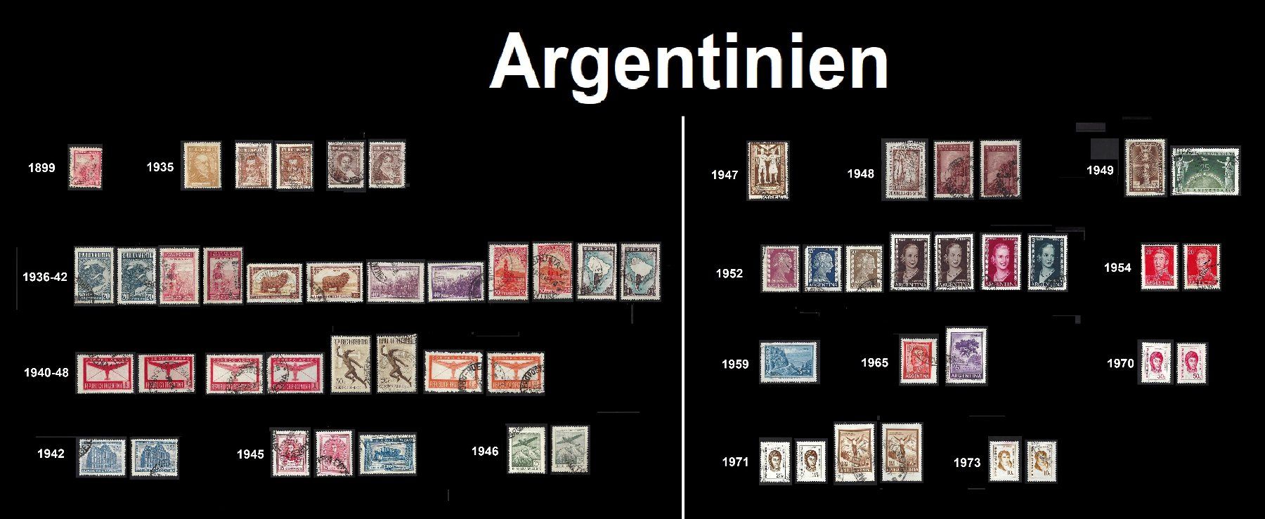 Tutti i francobolli: Argentinien Briefmarken 1899 - 1973 – Usato da Baar venduto da W47