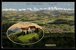 AK Solothurn, Kurhaus Weissenstein und Stadtpanorama