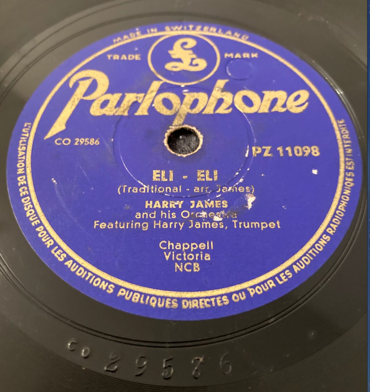 Dischi in vinile: Parlophone Schellack Harry James PZ 11098 – Usato da Stans venduto da canberra04 2