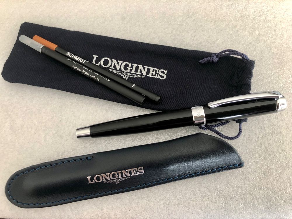 LONGINES original ball point pen with leather Etui refill