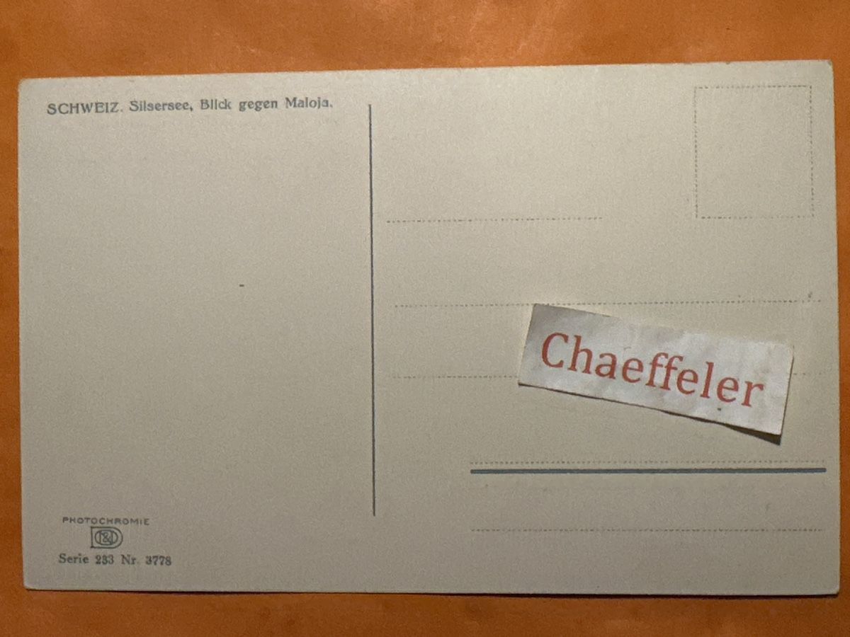 Ansichtskarten: Silsersee Blick gegen Maloja – Gebraucht aus Zürich von Chaeffeler 1