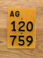 Mofanummer Nummernschild Mofa Töffli Aargau AG 120 759