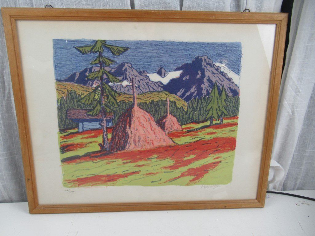 Grafica & Litografie: Lithographie im Wechselrahmen – Usato da Flums venduto da Flumsantik