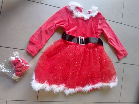 Samichlaus Kleid Grösse 4-5J, mit Haarband
