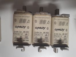 3x Sicherung Schmelzsicherung 80A gG NH00 120kA 500v SE2