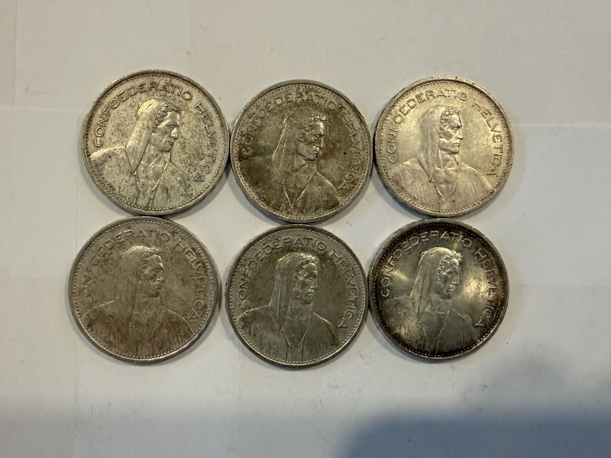 Alle Münzen: 6 Stk 5.- 1951 Silber (16) – Gebraucht aus Ballwil von lukyluciano21 1