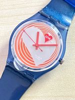 Blaue Swatch Gent One Heart, neuwertig