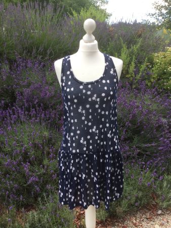 Robe tunique bleu foncé avec motifs pois H&M, taille S/M