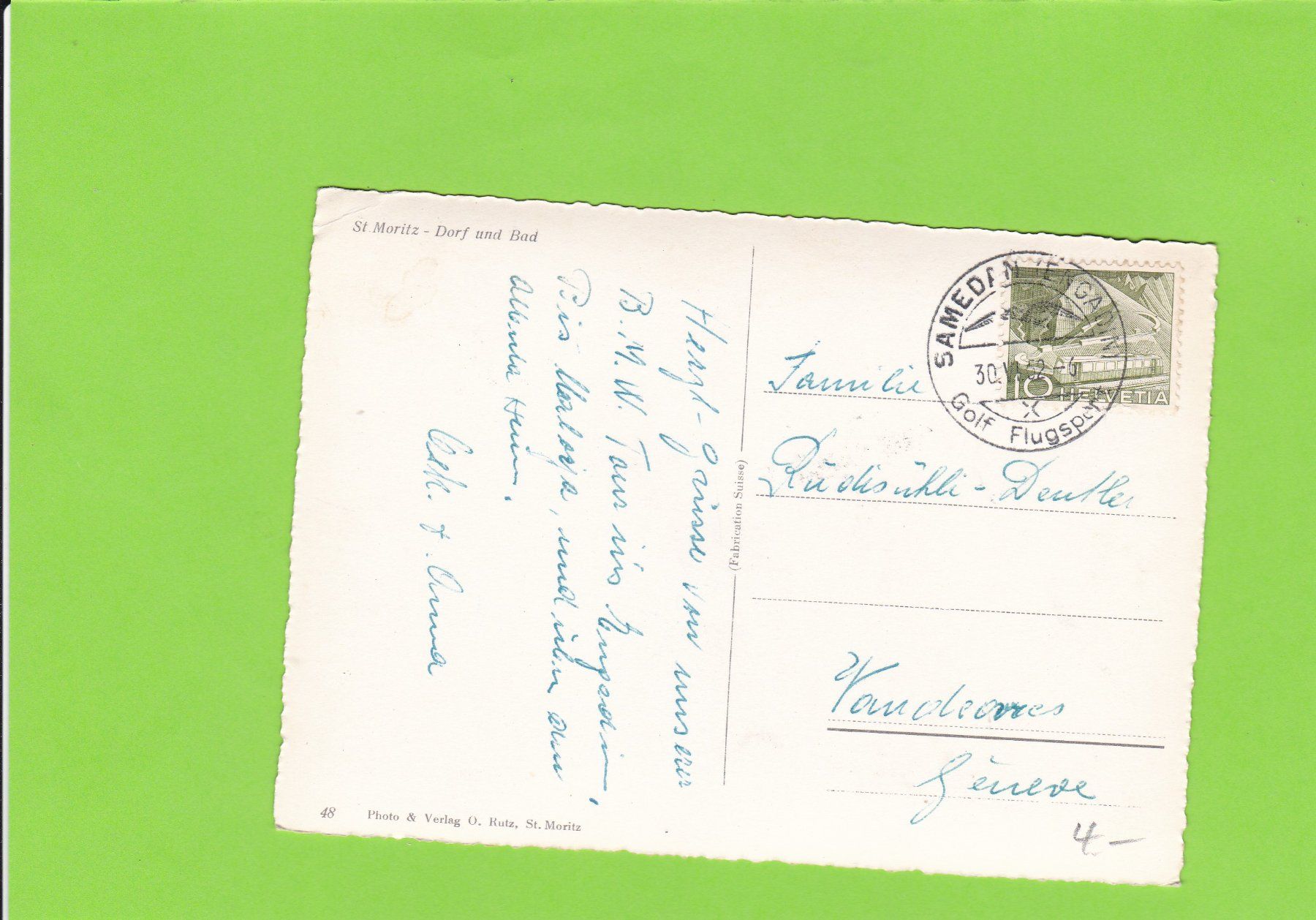 Cartoline postali: St. Moritz Dorf und Bad – Usato da St. Peterzell venduto da neckertal 1