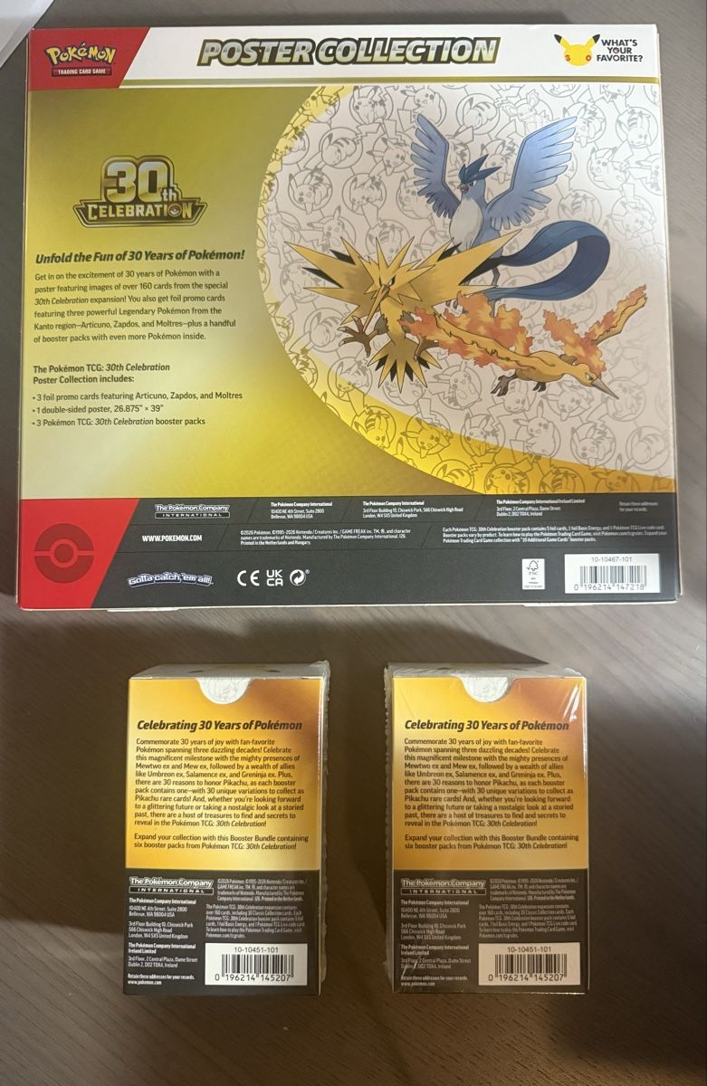 Pokémon Sammelbilder & Trading cards: Pokémon celebration 30th 2x bundle 1x poster ENG – Neu und originalverpackt aus Thônex von retrolovech 1