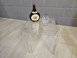 Plexiglas Side Table Acryl Tisch 80s Satztisch Beistelltisch