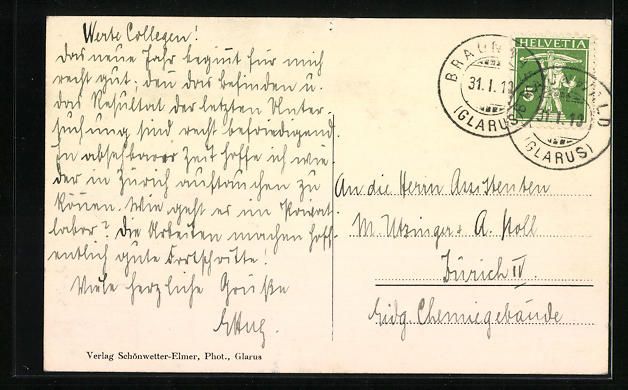 Cartoline postali: AK Braunwald, Ortsansicht im Winter – Usato da Berlin venduto da bartko-reher 1