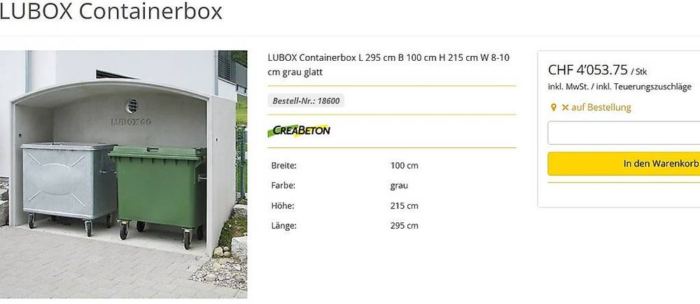 Containerbox Container Unterstand Lubbox60 (Gebraucht) in Giswil für ...