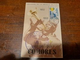 Comores carte maximum 1952 oblitération Madagascar