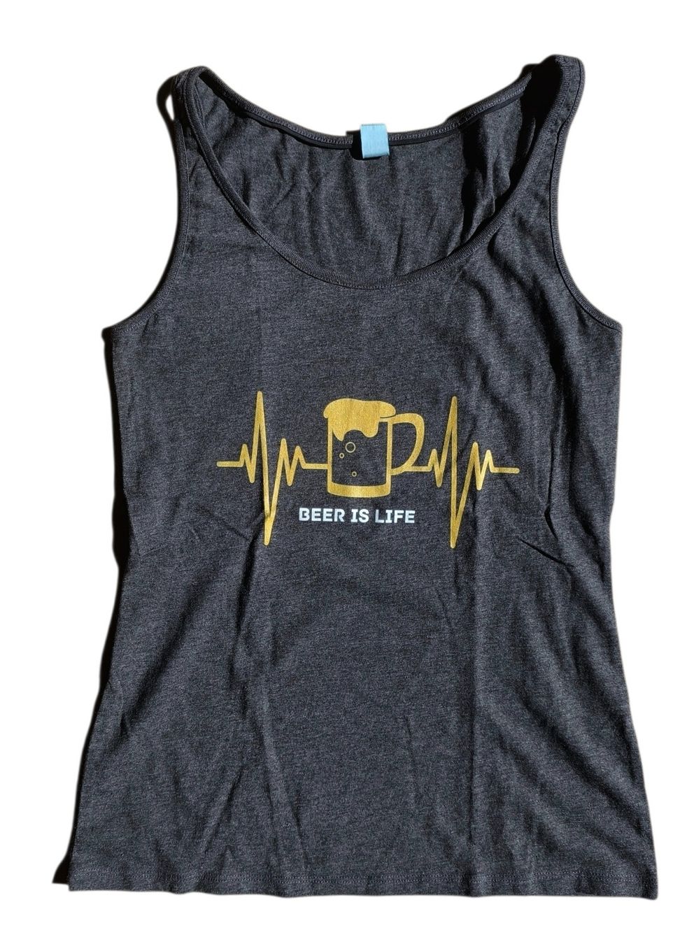 Top: Damen Tanktop dunkelgrau "Beer is Life" Bier – Nuovo (secondo la descrizione) da Gettnau venduto da Immortal_