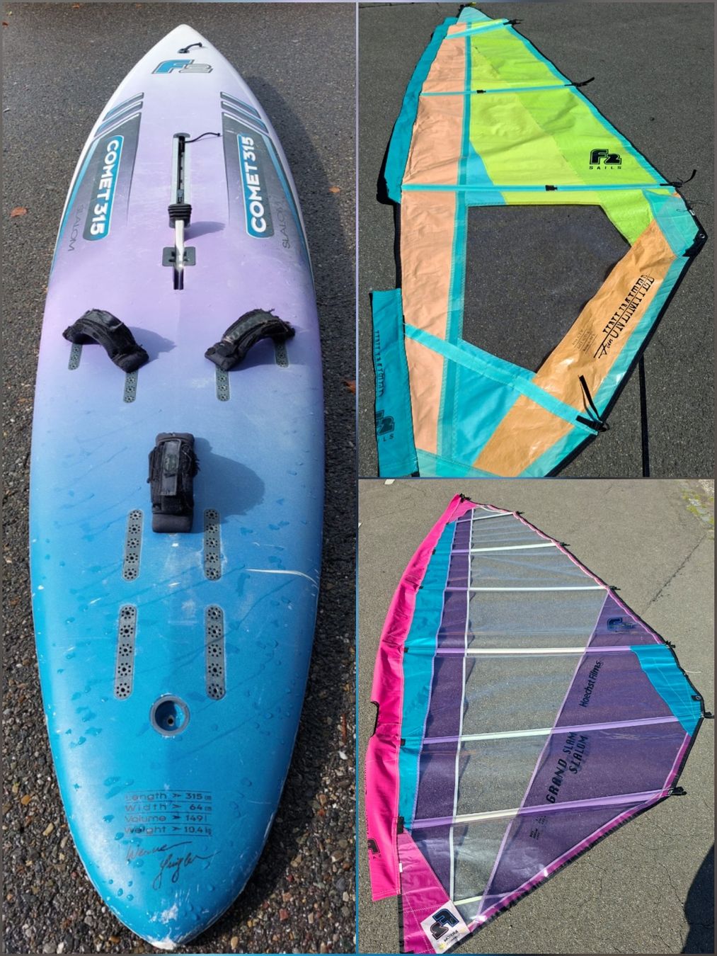 Surfboards & Schwimmbrette: Windsurf Board Comet 315 mit Segel   – Gebraucht aus Fällanden von Nmustang