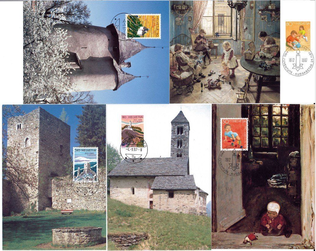 Tutti i francobolli: 10 Maximumkarten CH divers – Usato da Bellach venduto da qsearch