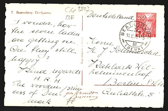 Cartoline postali: Beatenberg, Verschneite Dorfpartie mit R – Usato da Berlin venduto da bartko-reher 1
