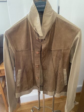 Leichte, sportliche Leder und Baumwolljacke von ETRO Milano