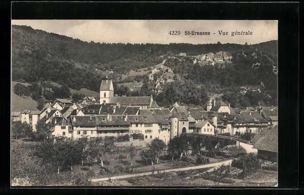 Cartoline postali: AK St. Ursanne, Vue générale, 1915 – Usato da Berlin venduto da bartko-reher