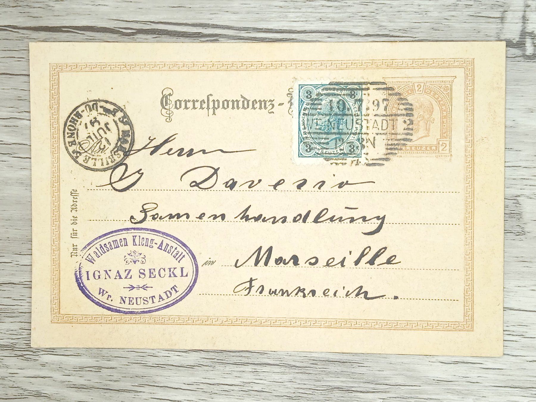 Tutti i francobolli: TR13 Carte Postale + Timbre Autriche 1897 – Usato da Cousset venduto da Patrick_Collections