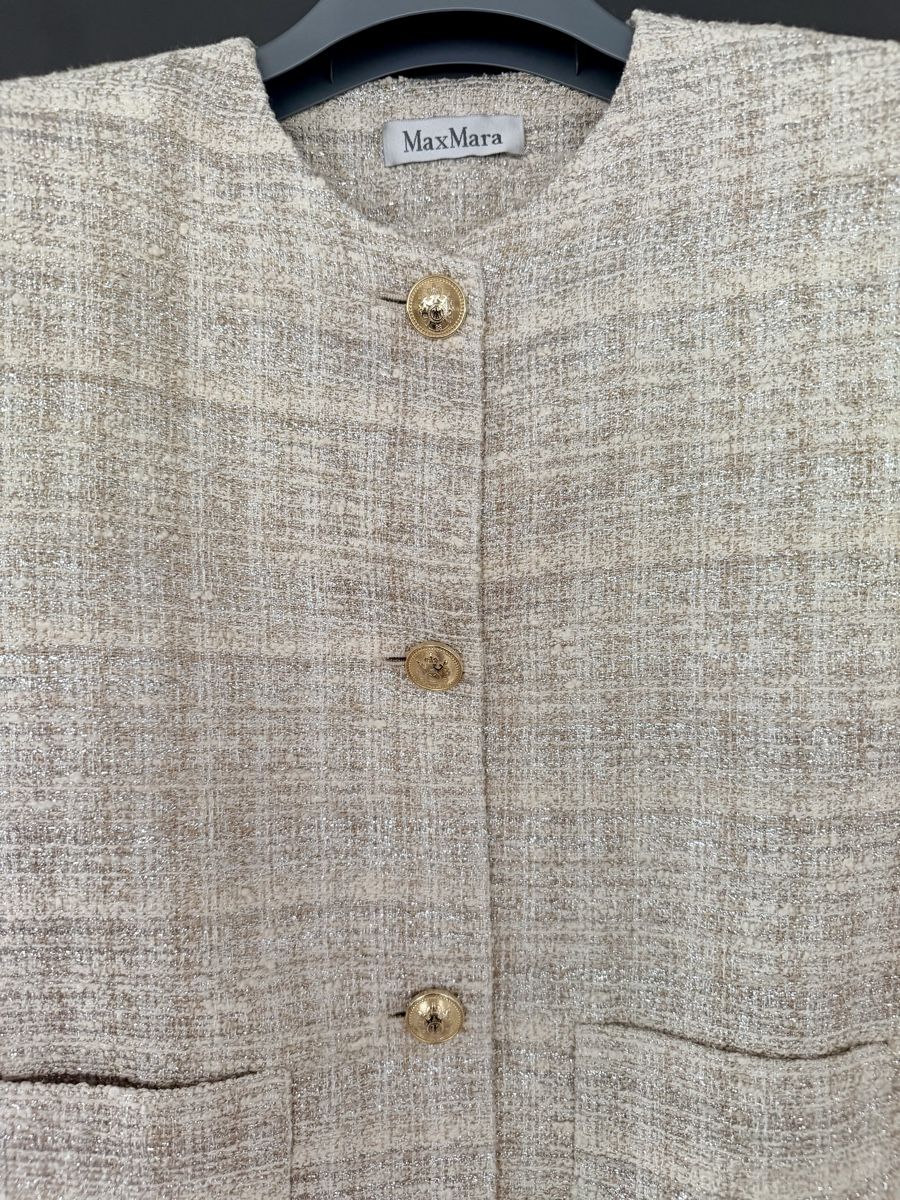 Max Mara Giacche: Giacca Max Mara tweed beige oro donna – Usato da Lugano venduto da fer_ckb9 3