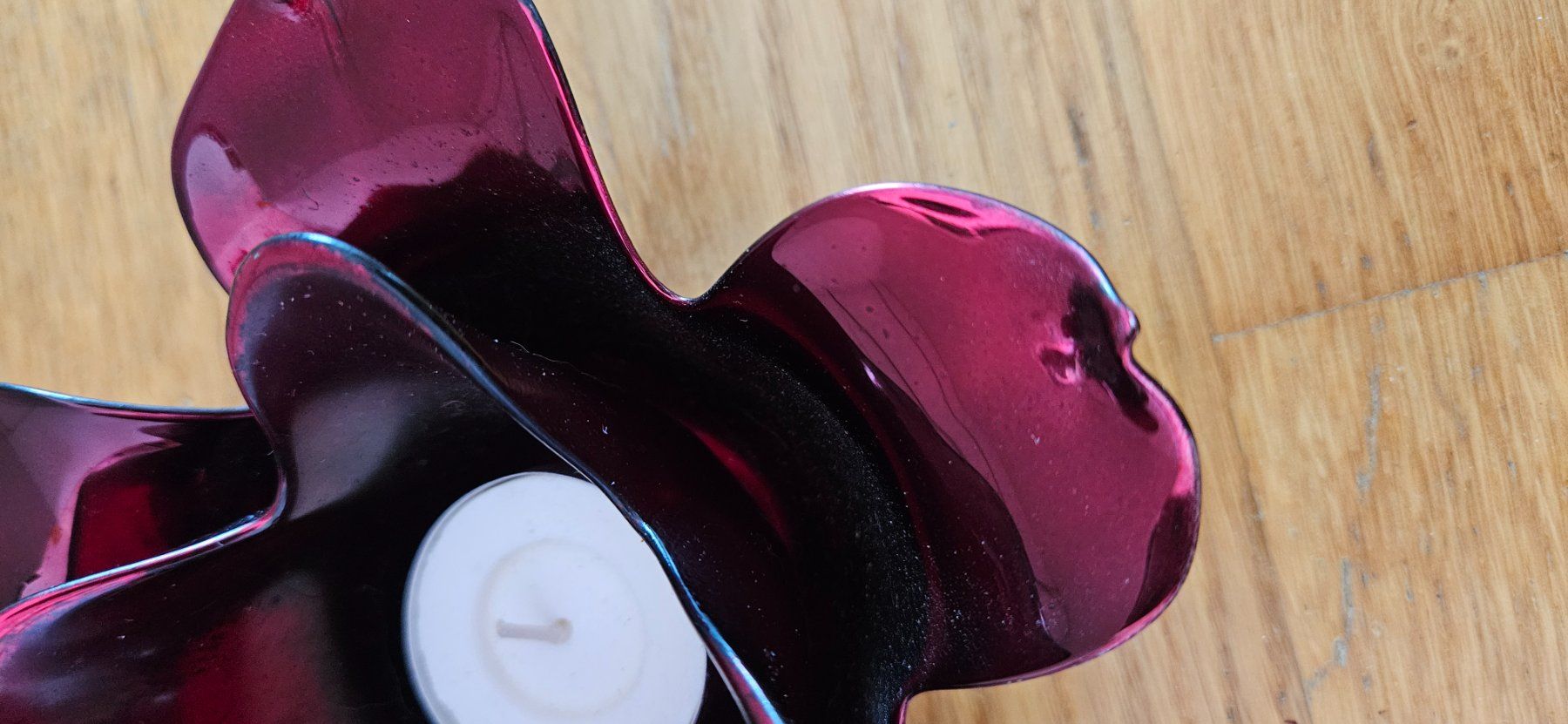 Portacandele: Kerzenständer Blume aus Glas Rot – Usato da Zweidlen venduto da Shubli 2