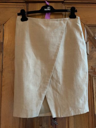 MASSIMO DUTTI Rock Gr. 40EU 52% Leinen + 48% Baumwolle