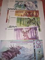 lot de 5 billets commémoratif Animaux Norvege