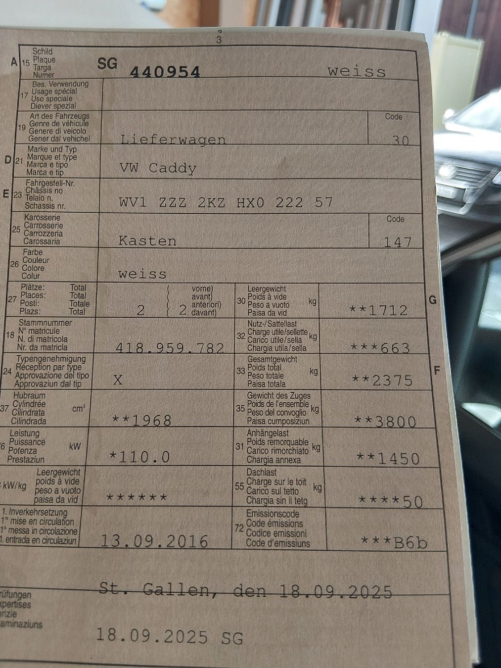 VW Veicoli commerciali: VW Caddy Maxi Kasten 4motion – Usato da Oberriet SG venduto da Cato78 6