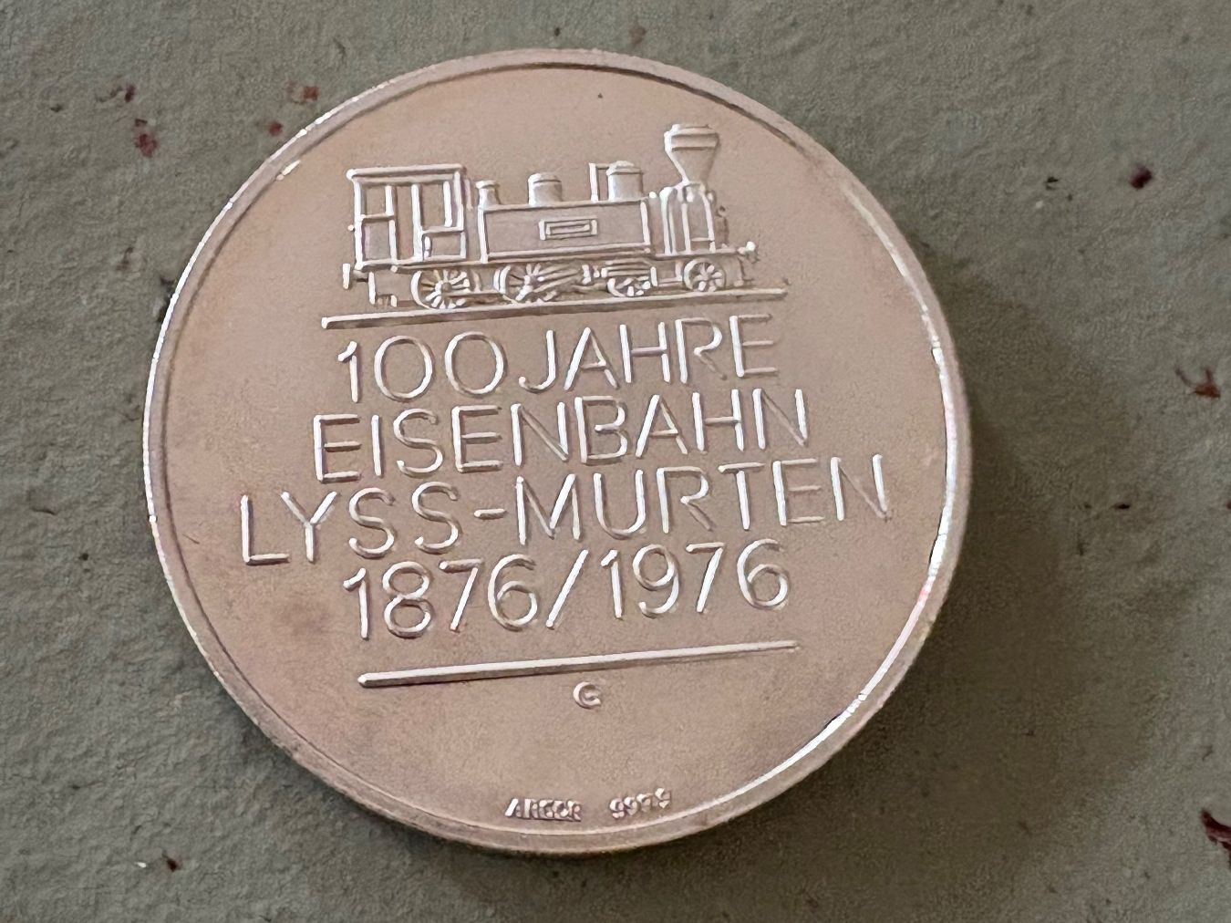Medaglie: Lyss - Murten 100 Jahre Eisenbahn Silbermedaille – Nuovo (secondo la descrizione) da Zürich venduto da mysilvercoin 1