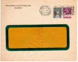 Briefganzsache, Pfister und Duttweiler Zürich 1921