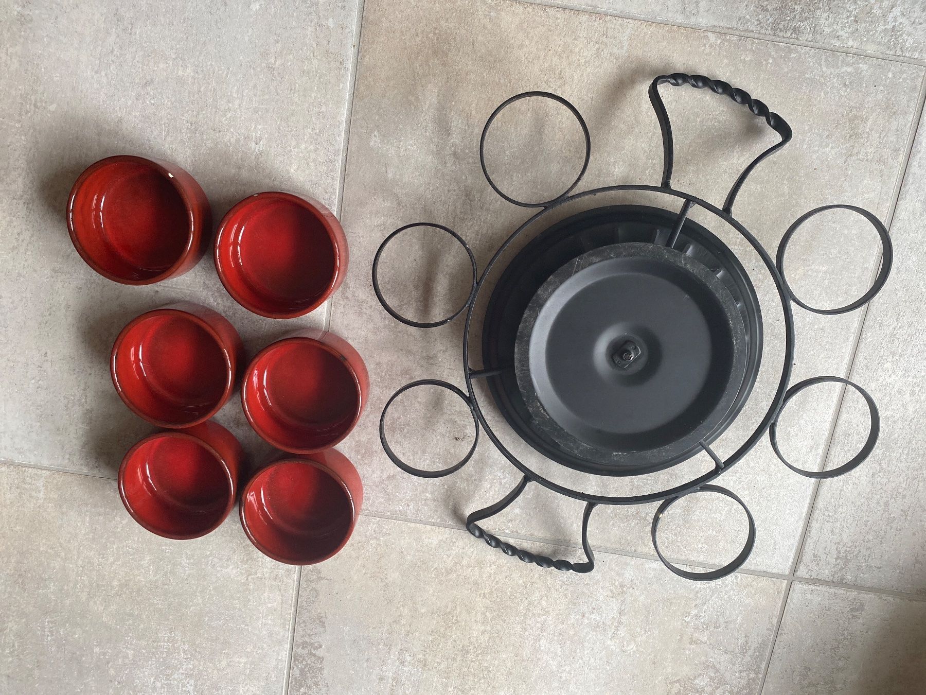 Set di piatti: Rustikales Fondue-Set mit 6 Schälchen – Usato da Bülach venduto da Jackybabue 4
