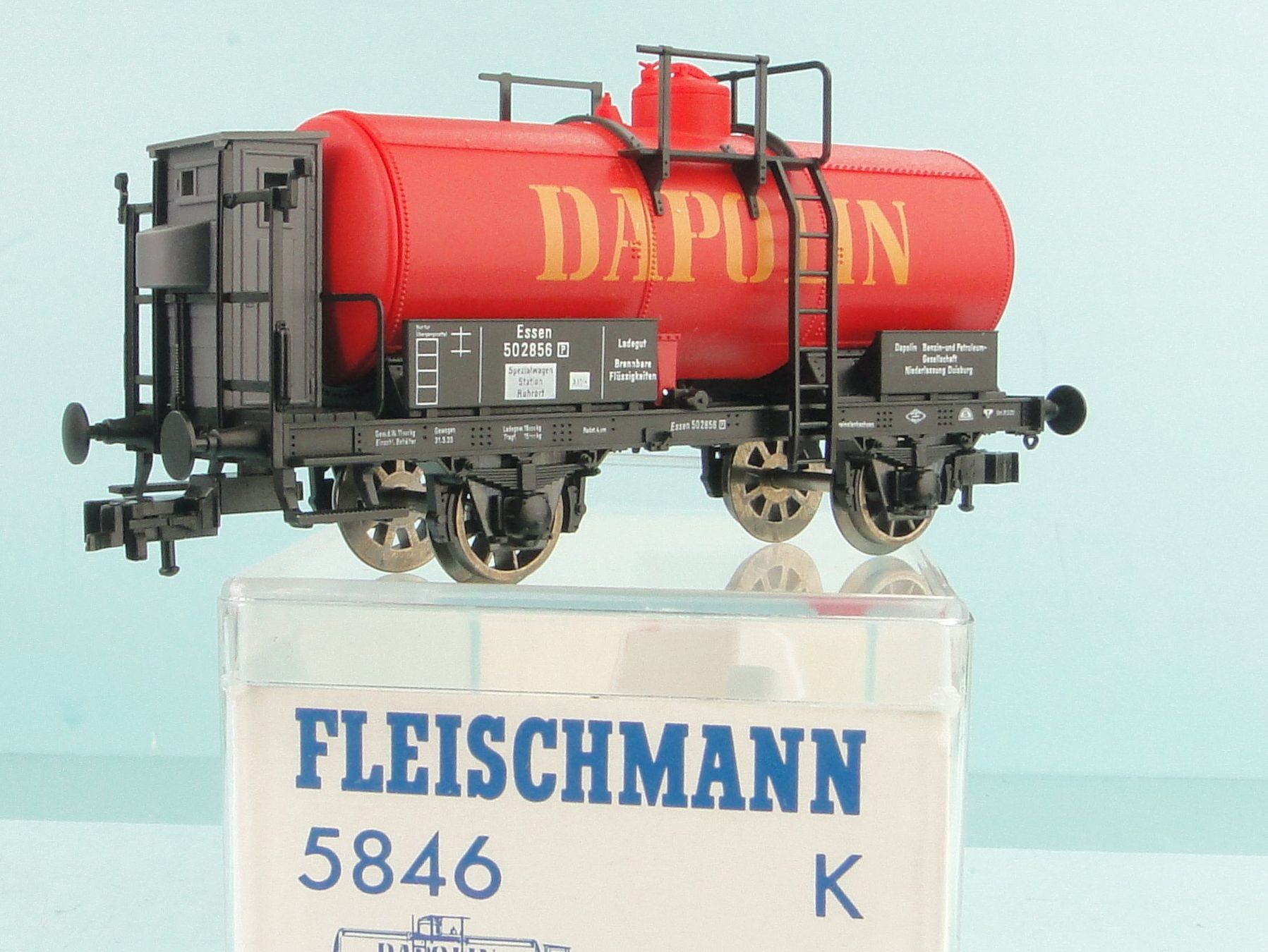 Fleischmann Modellini di ferrovie: Fleischmann H0 5846 Dapolin Kesselwagen, NEU – Usato da Bülach venduto da cann11