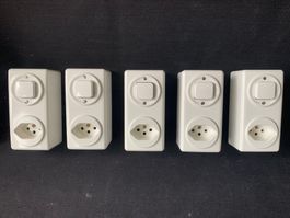 Set 5 / 10 Feller Standard, AP, Steckdosen Lichtschalter