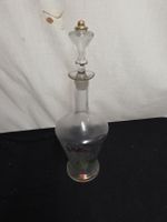 Dekorative Vintage Karaffe mit Blumenmuster, Glas,