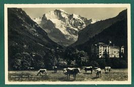 Interlaken, Hotel Jungfraublick mit Jungfrau, ungelaufen
