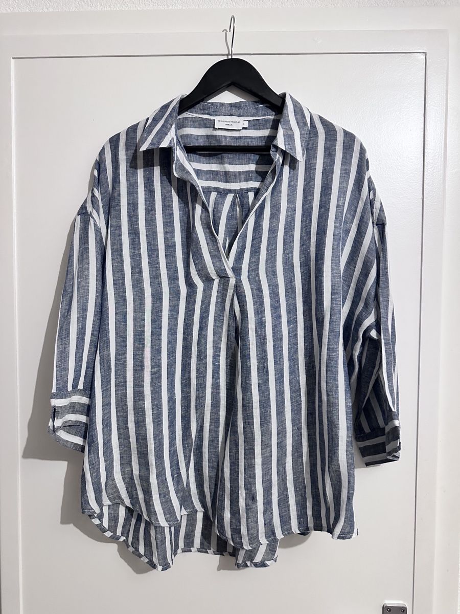 Camicette: Chemise neuve Monoprix rayée en lin  – Nuovo e nell'imballaggio originale da Lausanne venduto da Magic1900 3