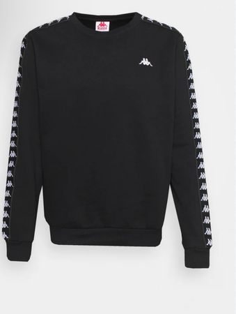 Schwarzer Kappa Pullover mit Logo-Streifen,