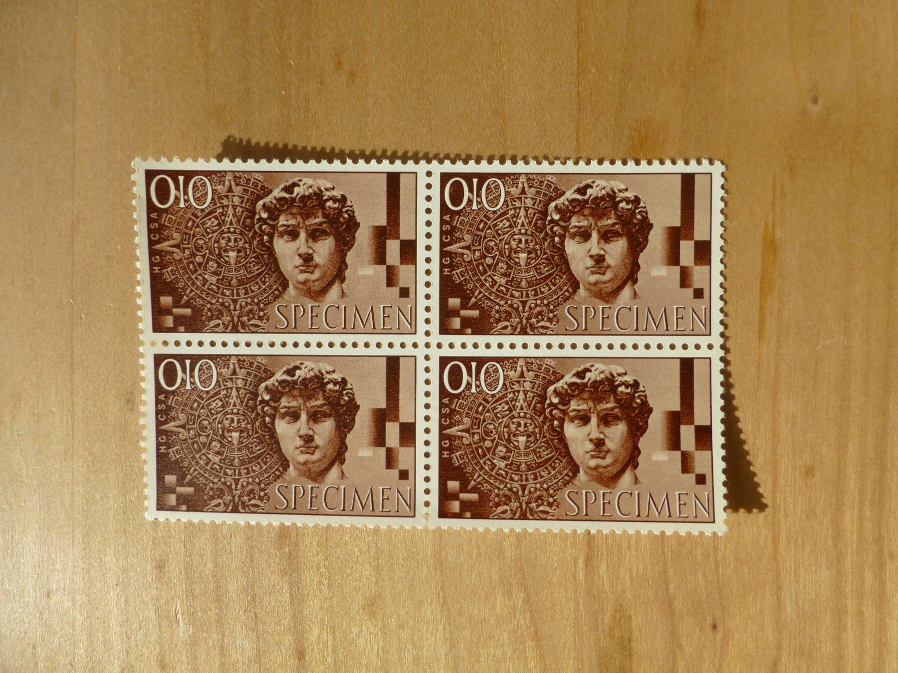 Alle Briefmarken: Versuchsdrucke. PTT Specimen  4er. Block – Gebraucht aus Bettlach von 1saurer