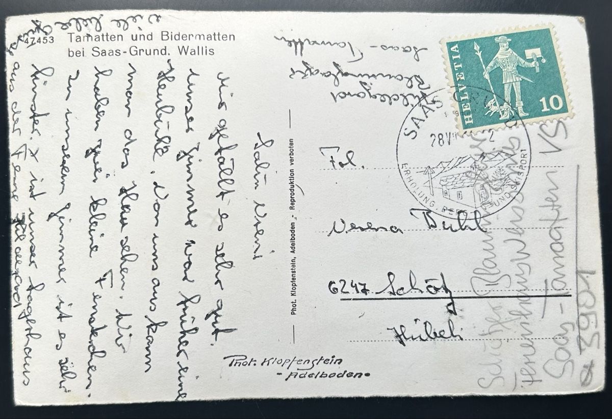 Cartoline postali: Luftaufnahme Tamatten VS – Usato da Horw venduto da Tellbub 1